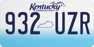 KY license plate 932UZR