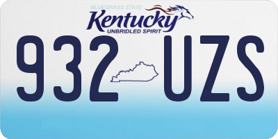 KY license plate 932UZS