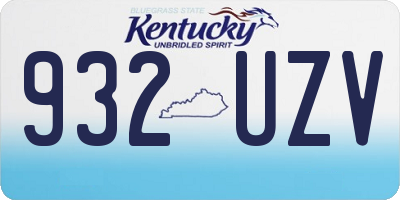 KY license plate 932UZV