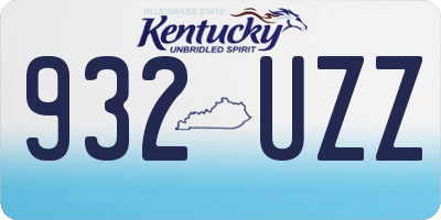 KY license plate 932UZZ