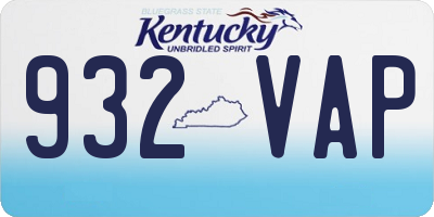 KY license plate 932VAP