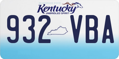 KY license plate 932VBA