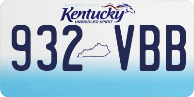 KY license plate 932VBB