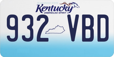 KY license plate 932VBD