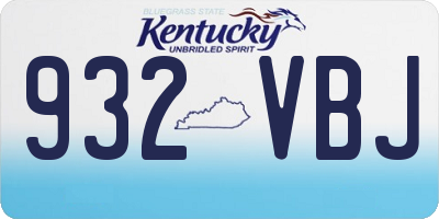 KY license plate 932VBJ