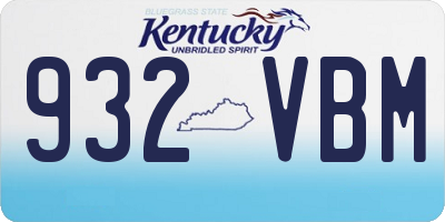 KY license plate 932VBM