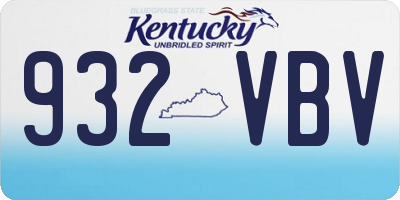 KY license plate 932VBV