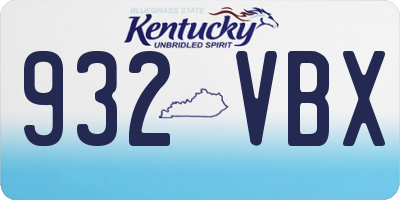 KY license plate 932VBX