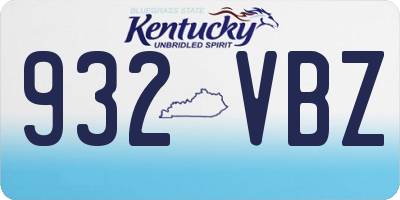 KY license plate 932VBZ