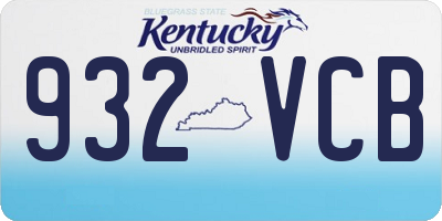 KY license plate 932VCB