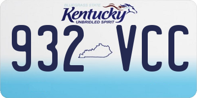 KY license plate 932VCC