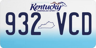 KY license plate 932VCD