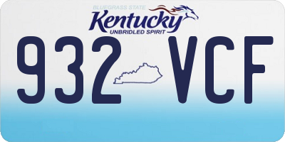 KY license plate 932VCF