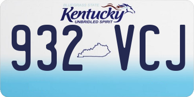 KY license plate 932VCJ