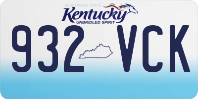 KY license plate 932VCK