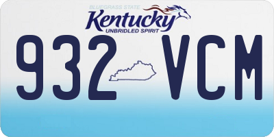 KY license plate 932VCM