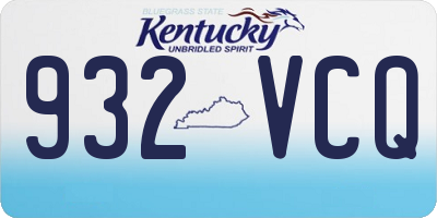 KY license plate 932VCQ