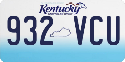 KY license plate 932VCU