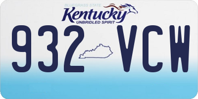 KY license plate 932VCW