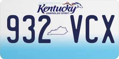 KY license plate 932VCX