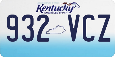 KY license plate 932VCZ