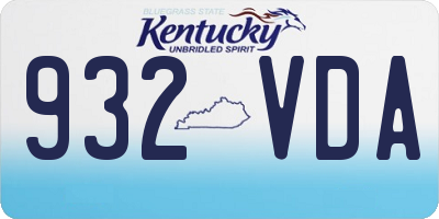 KY license plate 932VDA