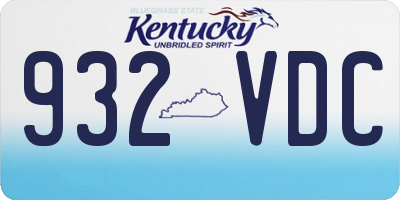 KY license plate 932VDC