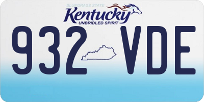 KY license plate 932VDE