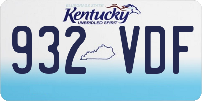 KY license plate 932VDF