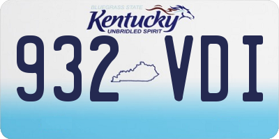 KY license plate 932VDI