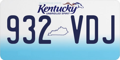 KY license plate 932VDJ