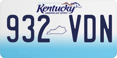KY license plate 932VDN