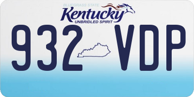 KY license plate 932VDP