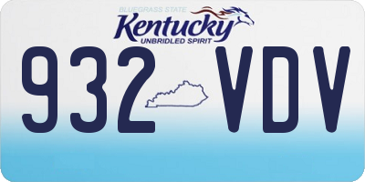 KY license plate 932VDV