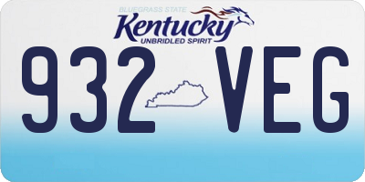 KY license plate 932VEG