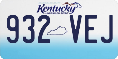KY license plate 932VEJ
