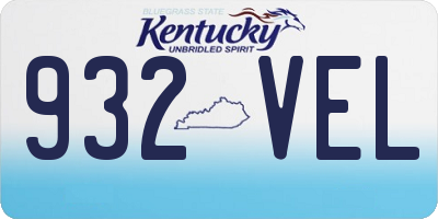 KY license plate 932VEL