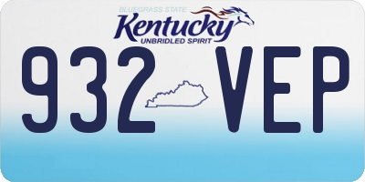 KY license plate 932VEP