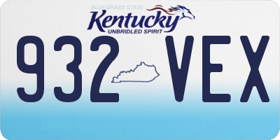 KY license plate 932VEX