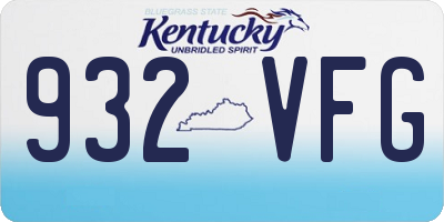 KY license plate 932VFG