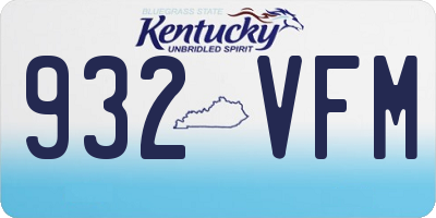 KY license plate 932VFM