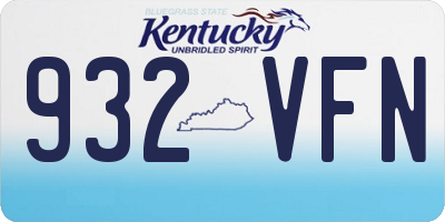 KY license plate 932VFN