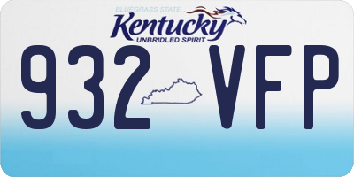 KY license plate 932VFP