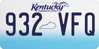 KY license plate 932VFQ