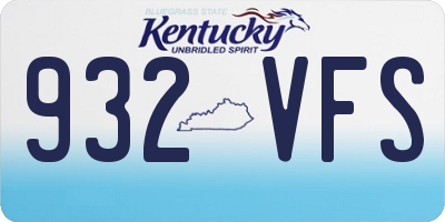 KY license plate 932VFS