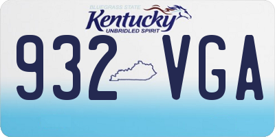 KY license plate 932VGA