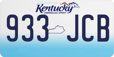 KY license plate 933JCB