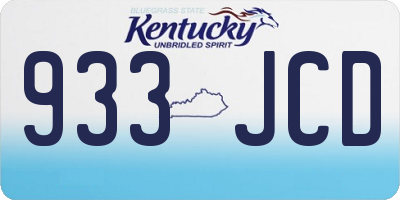 KY license plate 933JCD