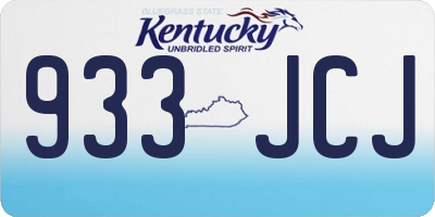 KY license plate 933JCJ