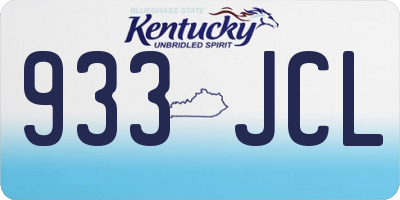 KY license plate 933JCL